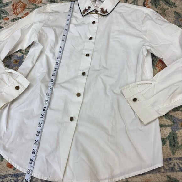 Vintage Sharon Young Westy Scotty Dog Shirt Button Embroidered size 6 - Picture 8 of 10